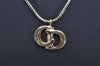 Authentic Christian Dior Vintage Gold Tone Chain Pendant Necklace CD 3982I