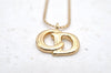 Authentic Christian Dior Vintage Gold Tone Chain Pendant Necklace CD 3982I