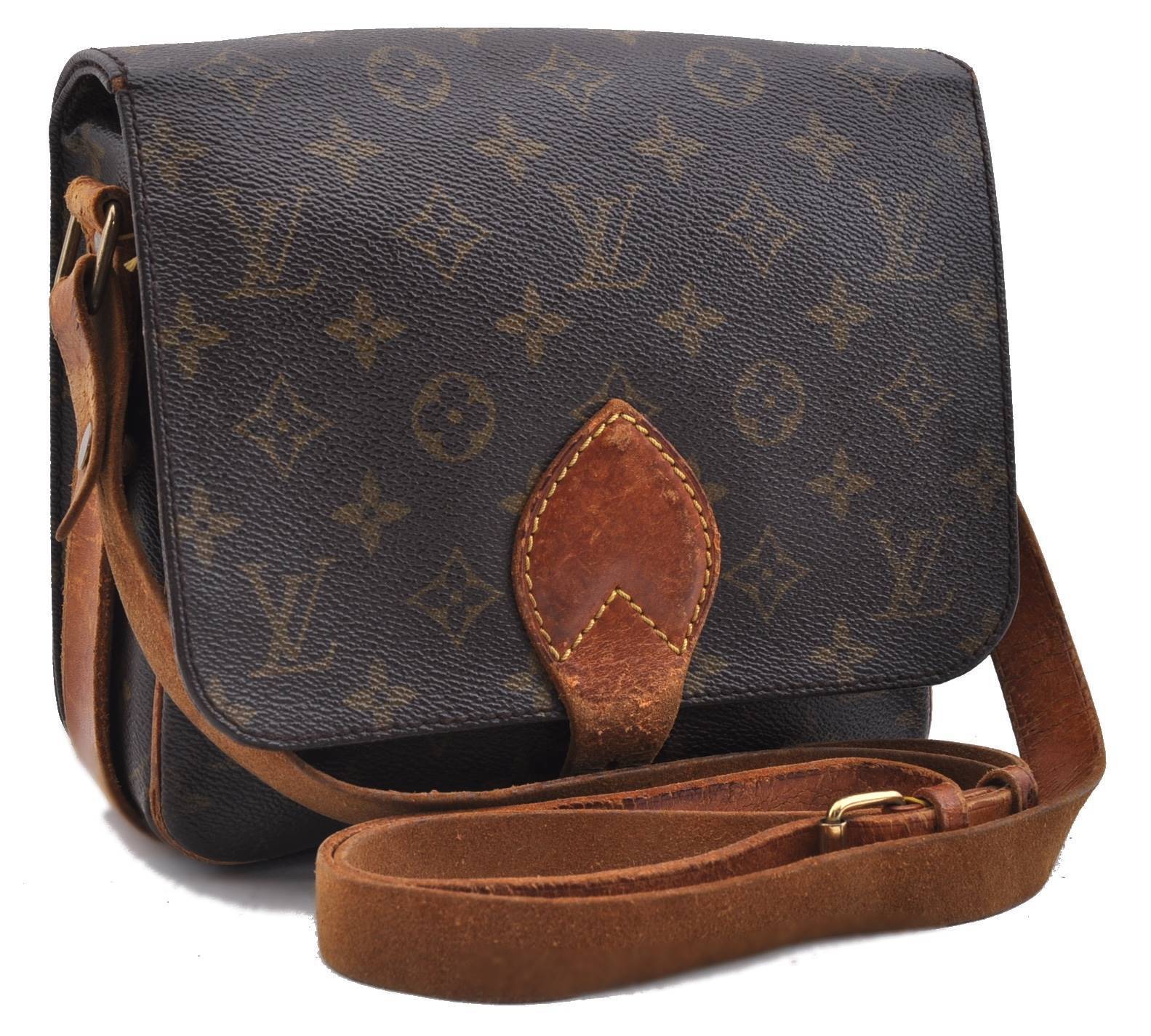 Auth Louis Vuitton Monogram Cartouchiere MM Shoulder Cross Bag M51253 LV 3983C