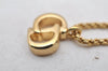 Authentic Christian Dior Vintage Gold Tone Chain Pendant Necklace CD 3983I