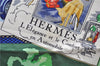 Authentic HERMES Carre 90 Scarf "L E legance er le Confort " Silk Blue 3984D