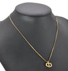 Authentic Christian Dior Gold Tone Rhinestone Chain Pendant Necklace CD 3984I