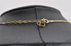 Authentic Christian Dior Gold Tone Rhinestone Chain Pendant Necklace CD 3984I