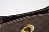 Authentic CELINE Macadam Blason Pattern Hand Bag Purse PVC Leather Brown 3987F