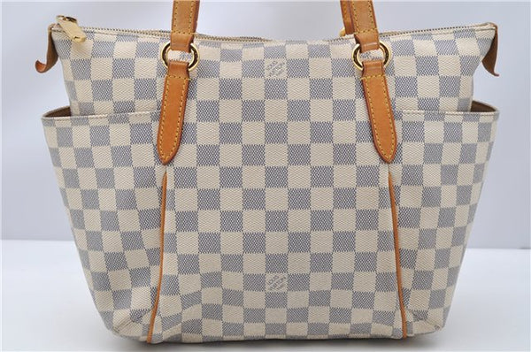 Authentic Louis Vuitton Damier Azur Totally PM Tote Bag White N41280 LV 3988F