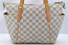 Authentic Louis Vuitton Damier Azur Totally PM Tote Bag White N41280 LV 3988F
