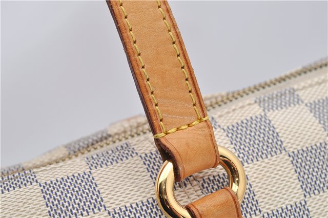 Authentic Louis Vuitton Damier Azur Totally PM Tote Bag White N41280 LV 3988F