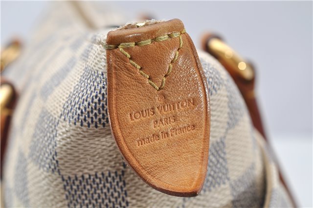 Authentic Louis Vuitton Damier Azur Totally PM Tote Bag White N41280 LV 3988F