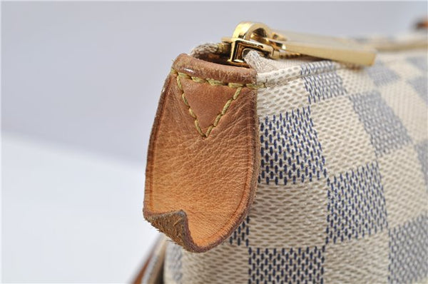 Authentic Louis Vuitton Damier Azur Totally PM Tote Bag White N41280 LV 3988F