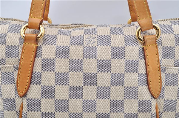 Authentic Louis Vuitton Damier Azur Totally PM Tote Bag White N41280 LV 3988F