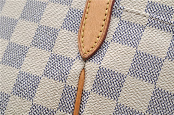 Authentic Louis Vuitton Damier Azur Totally PM Tote Bag White N41280 LV 3988F