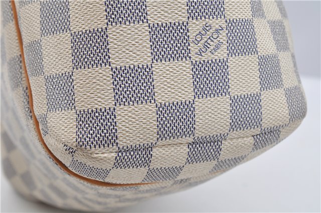 Authentic Louis Vuitton Damier Azur Totally PM Tote Bag White N41280 LV 3988F