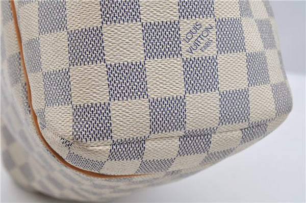 Authentic Louis Vuitton Damier Azur Totally PM Tote Bag White N41280 LV 3988F