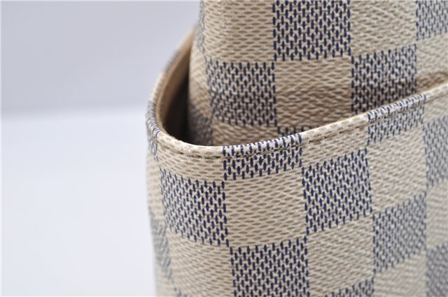 Authentic Louis Vuitton Damier Azur Totally PM Tote Bag White N41280 LV 3988F