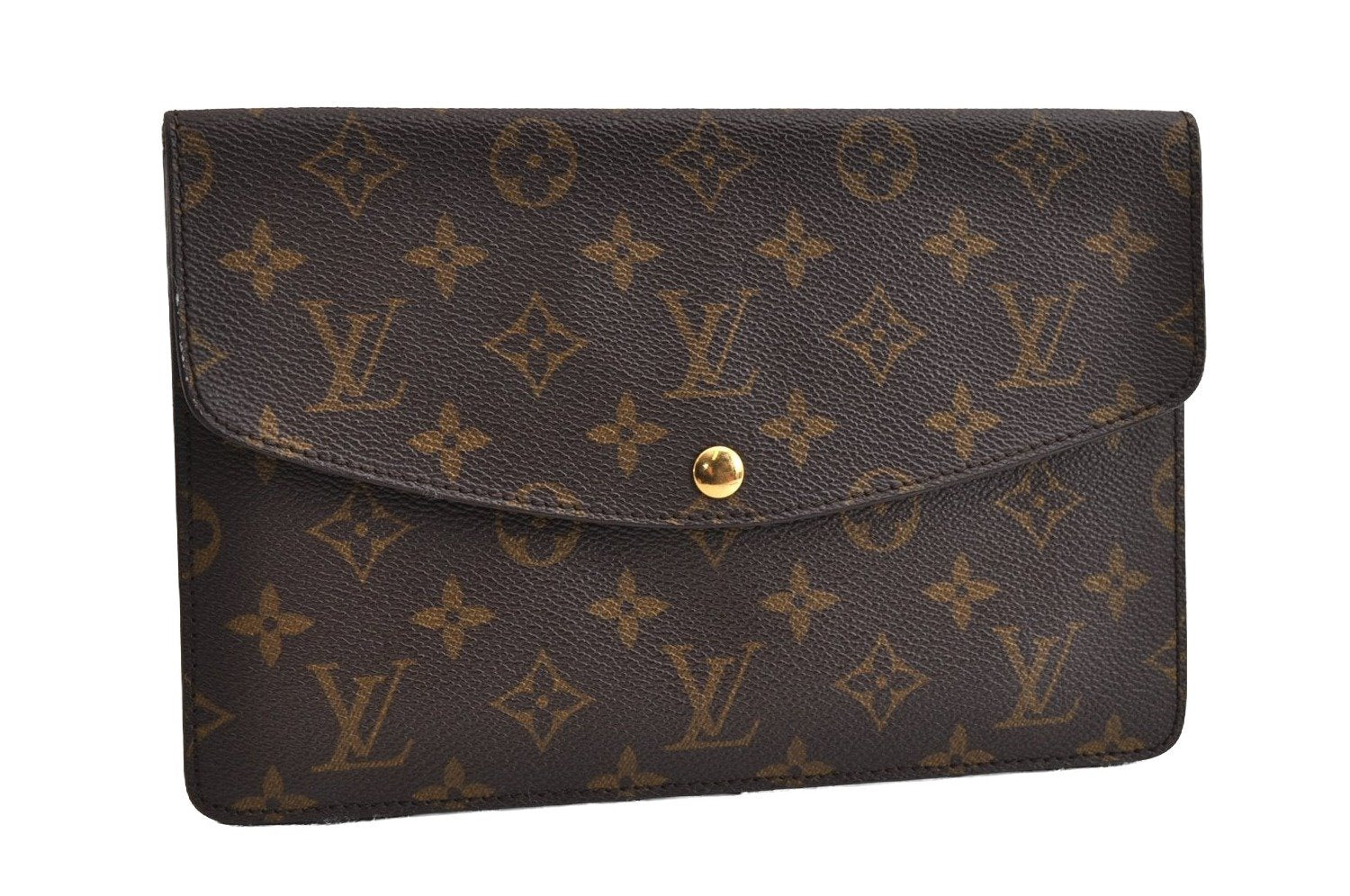 Auth Louis Vuitton Monogram Pochette Double Rabat Clucth Bag M51815 Junk 3990I