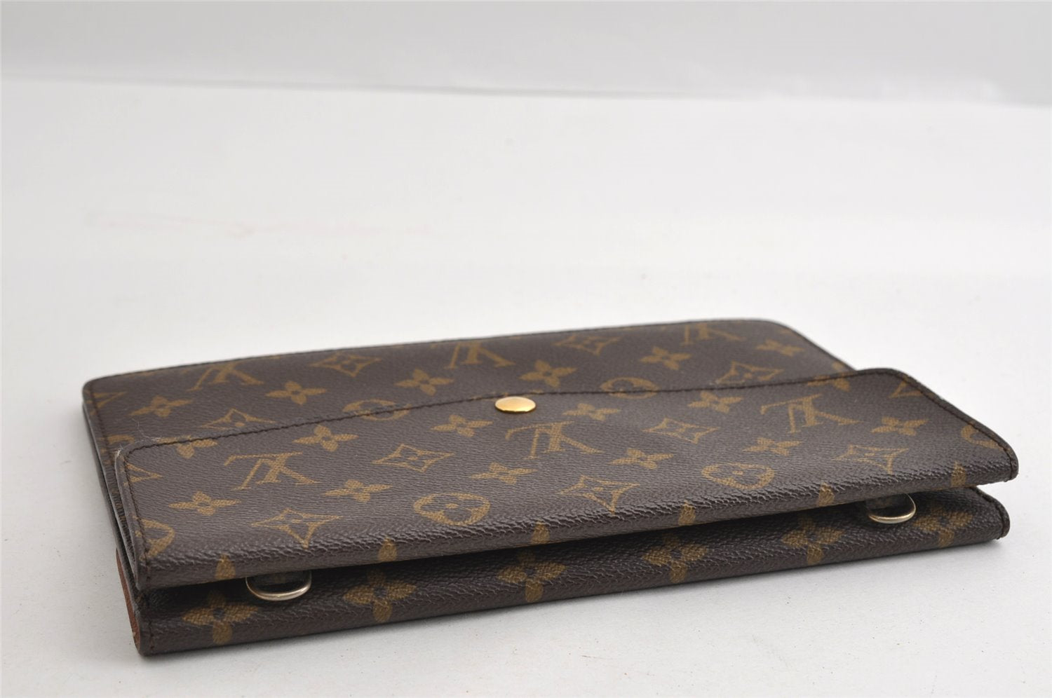 Auth Louis Vuitton Monogram Pochette Double Rabat Clucth Bag M51815 Junk 3990I
