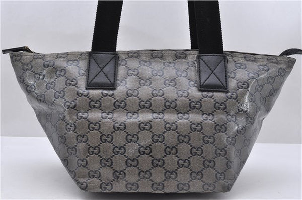 Authentic GUCCI GG Crystal Shoulder Tote Bag PVC Leather 131228 Black Gold 3991D