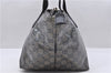 Authentic GUCCI GG Crystal Shoulder Tote Bag PVC Leather 131228 Black Gold 3991D