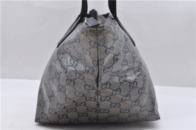 Authentic GUCCI GG Crystal Shoulder Tote Bag PVC Leather 131228 Black Gold 3991D