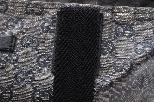 Authentic GUCCI GG Crystal Shoulder Tote Bag PVC Leather 131228 Black Gold 3991D