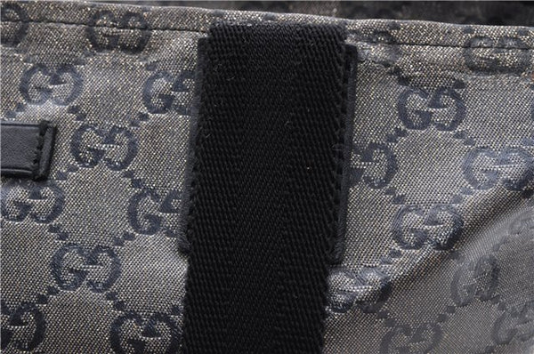 Authentic GUCCI GG Crystal Shoulder Tote Bag PVC Leather 131228 Black Gold 3991D