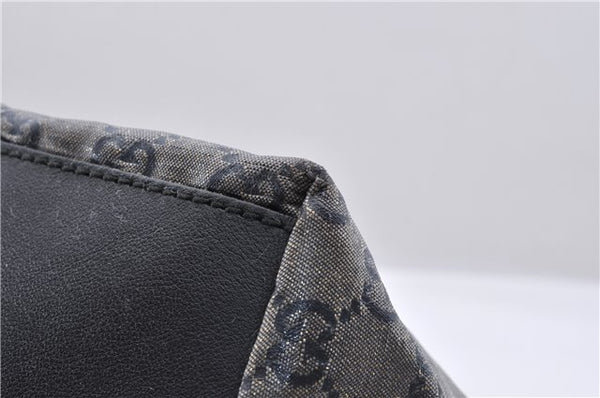 Authentic GUCCI GG Crystal Shoulder Tote Bag PVC Leather 131228 Black Gold 3991D