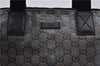 Authentic GUCCI GG Crystal Shoulder Tote Bag PVC Leather 131228 Black Gold 3991D