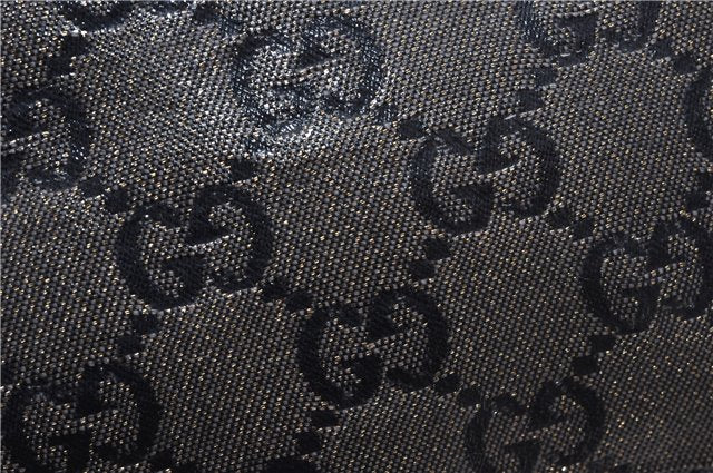 Authentic GUCCI GG Crystal Shoulder Tote Bag PVC Leather 131228 Black Gold 3991D