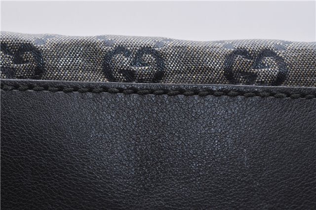 Authentic GUCCI GG Crystal Shoulder Tote Bag PVC Leather 131228 Black Gold 3991D