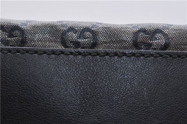 Authentic GUCCI GG Crystal Shoulder Tote Bag PVC Leather 131228 Black Gold 3991D