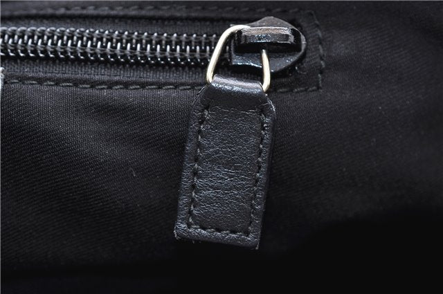 Authentic GUCCI GG Crystal Shoulder Tote Bag PVC Leather 131228 Black Gold 3991D