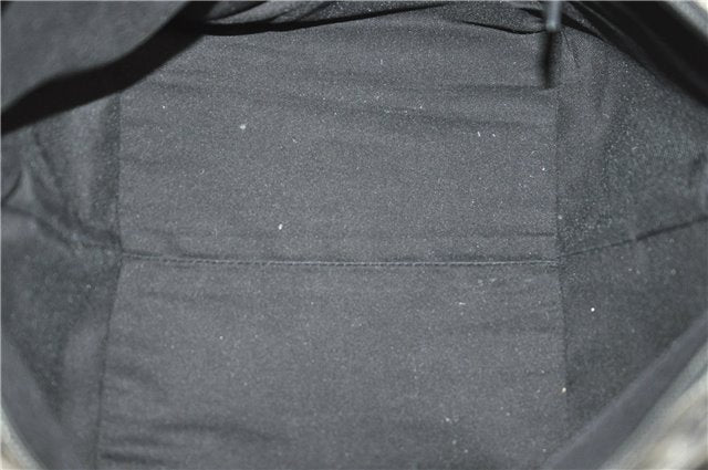 Authentic GUCCI GG Crystal Shoulder Tote Bag PVC Leather 131228 Black Gold 3991D