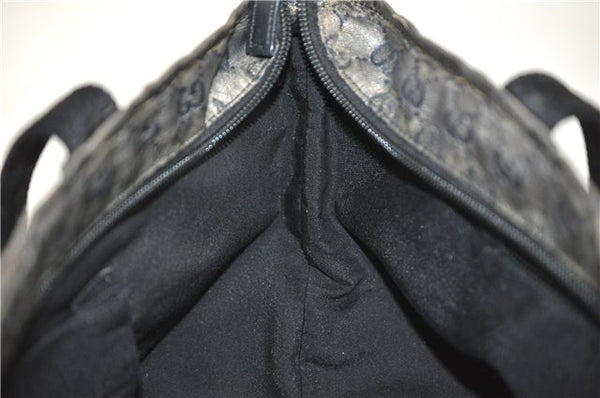 Authentic GUCCI GG Crystal Shoulder Tote Bag PVC Leather 131228 Black Gold 3991D