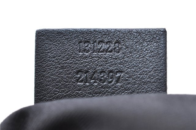 Authentic GUCCI GG Crystal Shoulder Tote Bag PVC Leather 131228 Black Gold 3991D