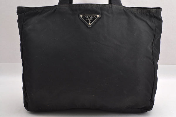 Authentic PRADA Vintage Nylon Tessuto Hand Bag Black 3991I