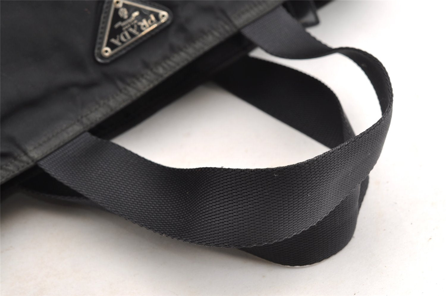 Authentic PRADA Vintage Nylon Tessuto Hand Bag Black 3991I