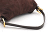 Authentic FENDI Mamma Baguette Shoulder Hand Bag Suede Leather Brown 3994I