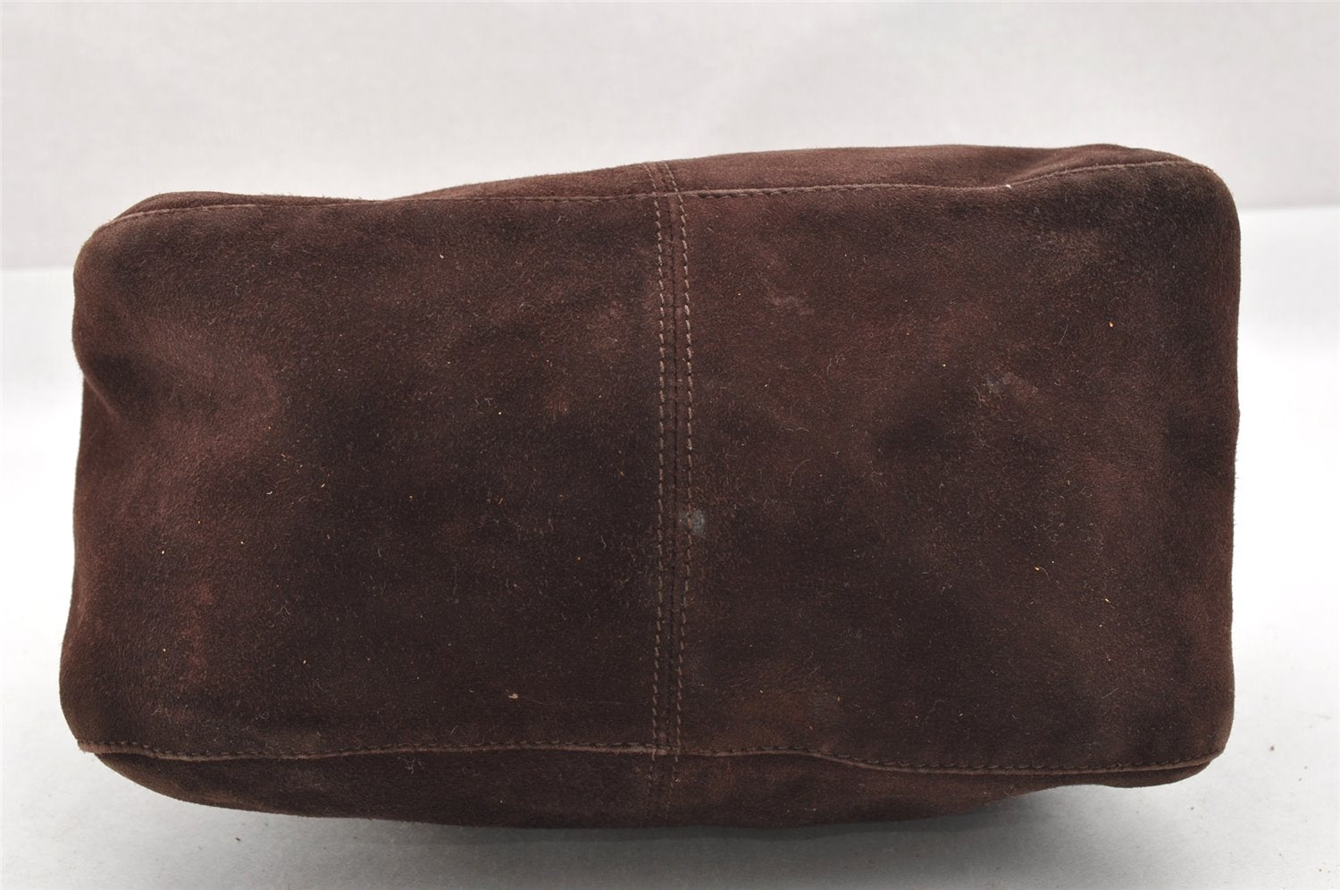 Authentic FENDI Mamma Baguette Shoulder Hand Bag Suede Leather Brown 3994I