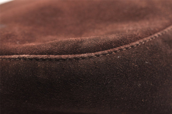Authentic FENDI Mamma Baguette Shoulder Hand Bag Suede Leather Brown 3994I