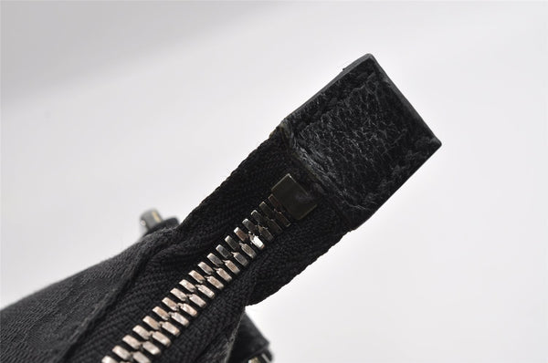 Authentic GUCCI Shoulder Cross Body Bag GG Canvas Leather 114273 Black 3996I