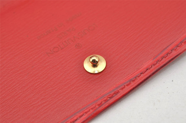 Authentic Louis Vuitton Epi Porte Monnaie Billets Cartes Credit Wallet Red 3997I