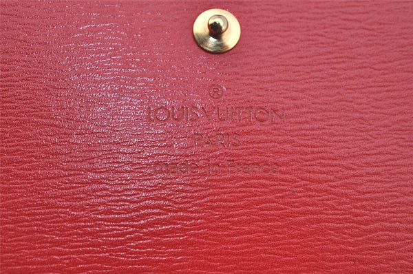 Authentic Louis Vuitton Epi Porte Monnaie Billets Cartes Credit Wallet Red 3997I