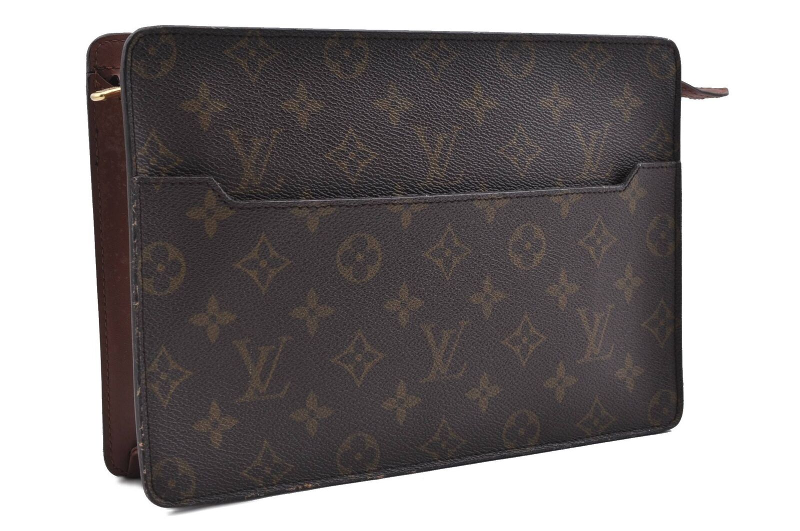 Authentic Louis Vuitton Monogram Pochette Homme Clutch Hand Bag M51795 LV 3999C