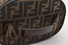 Authentic FENDI Zucca Vanity Bag Pouch Purse Canvas Leather Brown Junk 4000I