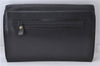 Authentic Burberrys Vintage Leather Clutch Hand Bag Purse Black 4001D