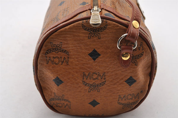 Authentic MCM Vintage Visetos Leather Shoulder Cross Body Bag Purse Brown 4001I