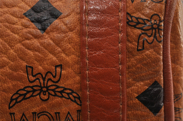 Authentic MCM Vintage Visetos Leather Shoulder Cross Body Bag Purse Brown 4001I