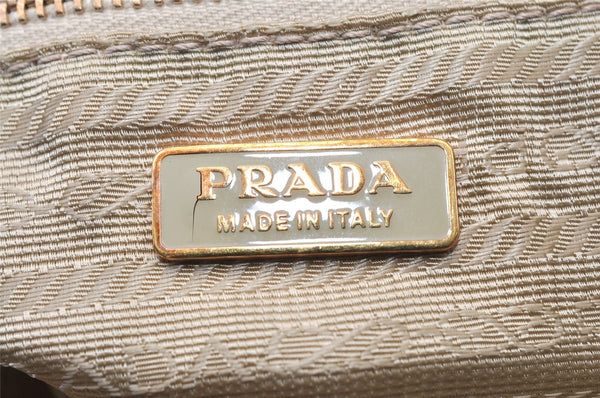 Authentic PRADA Nylon Tessuto Leather Shoulder Bag Purse BR0208 Beige 4002I