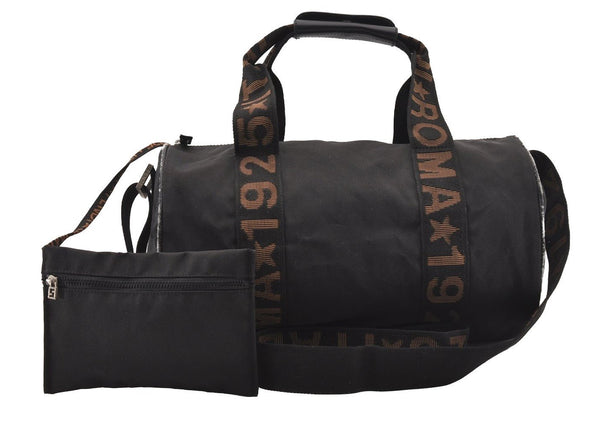 Authentic FENDI Vintage 2Way Shoulder Boston Hand Bag Nylon Leather Black 4004I
