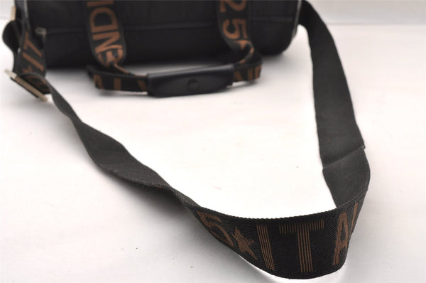 Authentic FENDI Vintage 2Way Shoulder Boston Hand Bag Nylon Leather Black 4004I